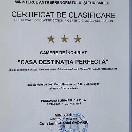 Casa Destinatia Perfecta Moieciu Vendégház Alsómoécs